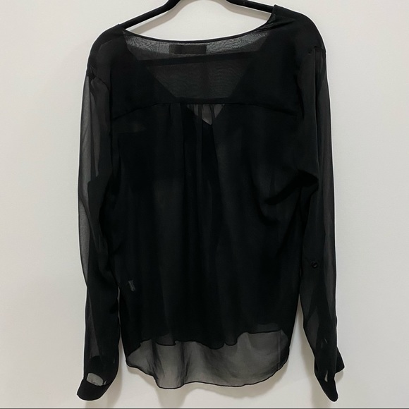 🛍3/$45 Costa Blanca Sheer Black Blouse - Picture 4 of 6